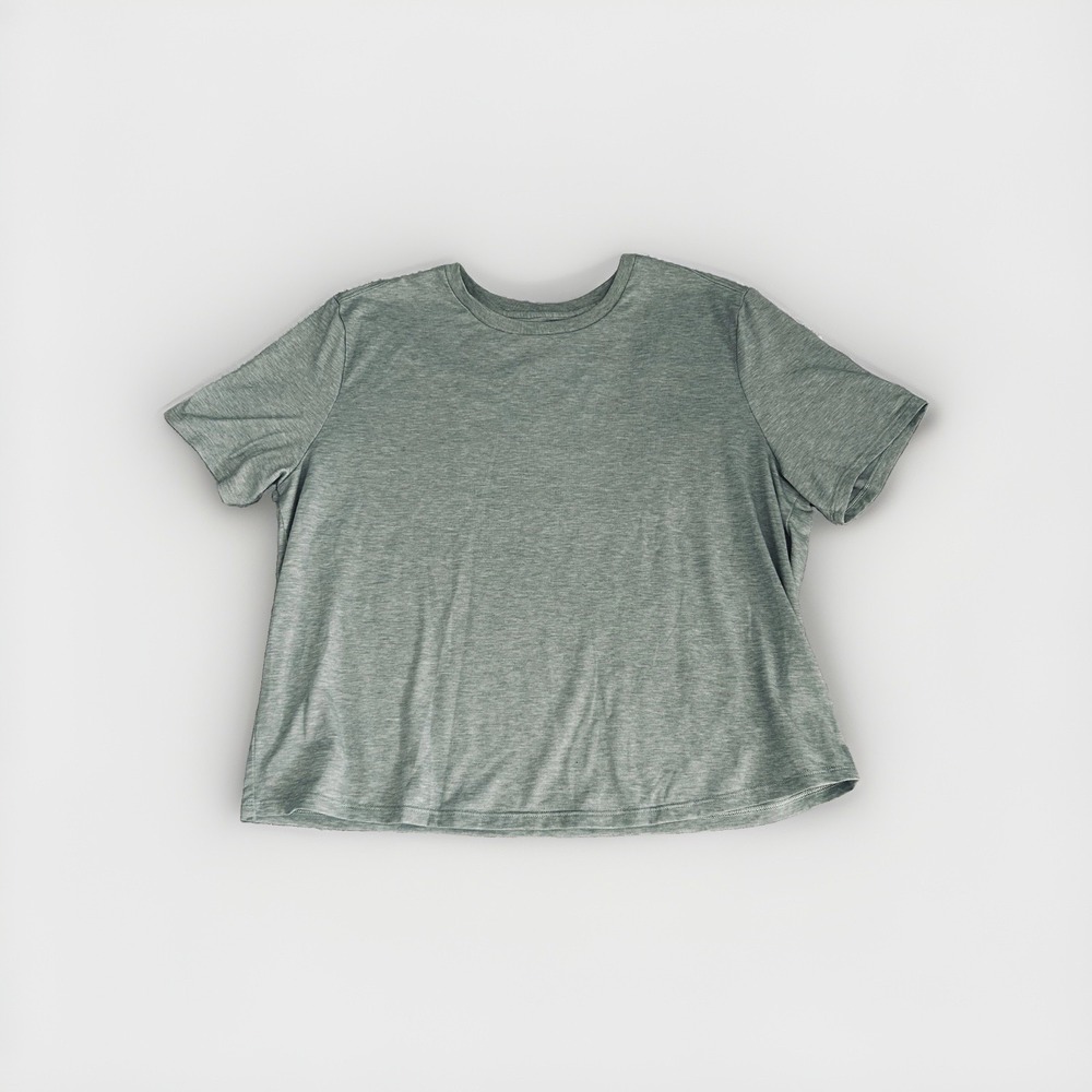 Outdoor Voices Tshirt M Cloud Knit DOING THINGS All Day Sage Heathered SoftGirl